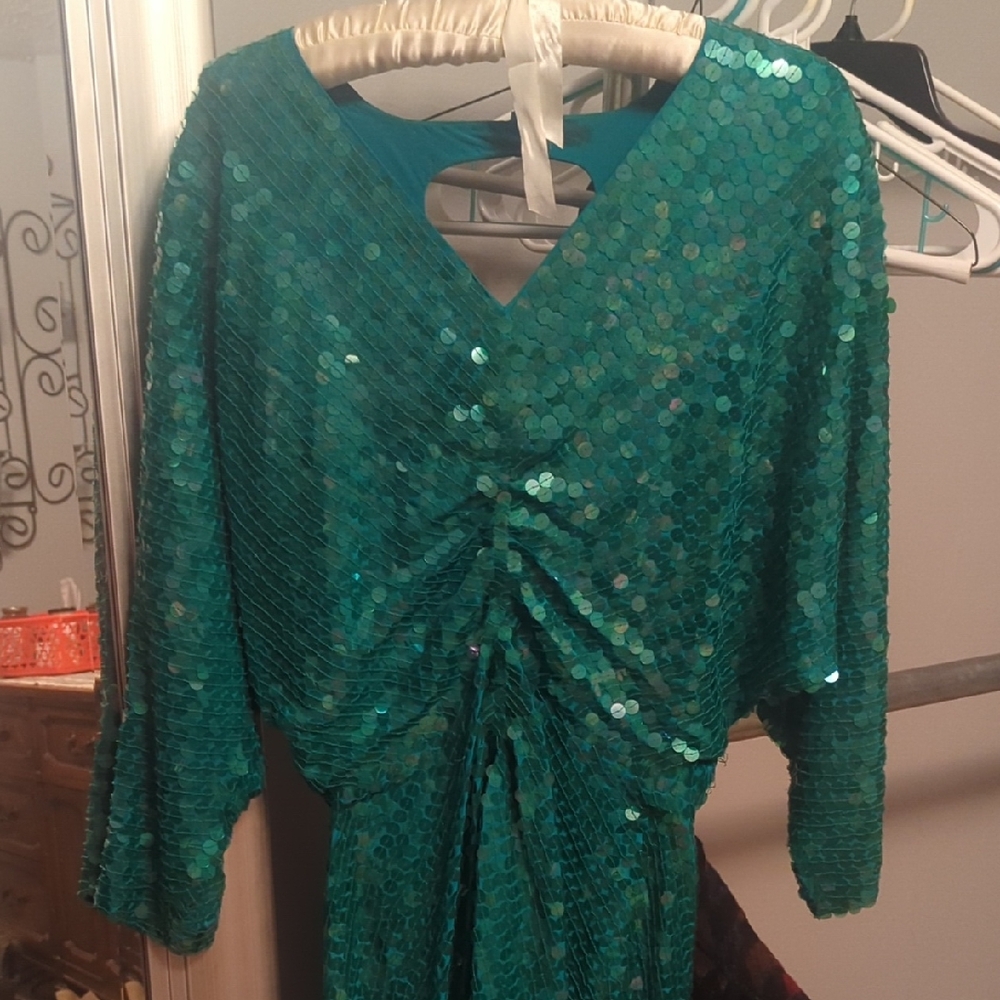 Morgan Taylor Teal Silk Dress